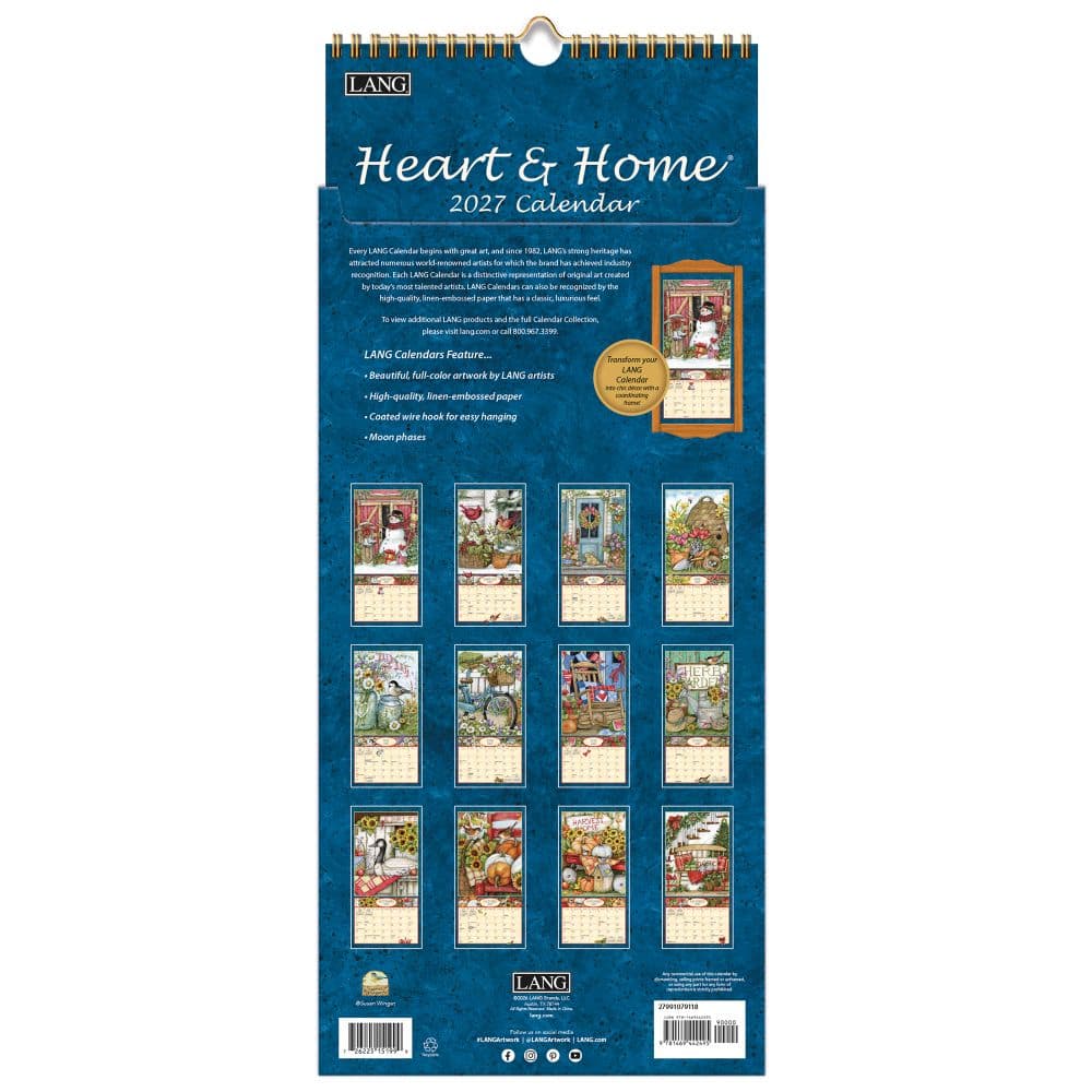 Heart and Home 2027 Vertical Wall Calendar by Susan Winget Fifth Alternate Image