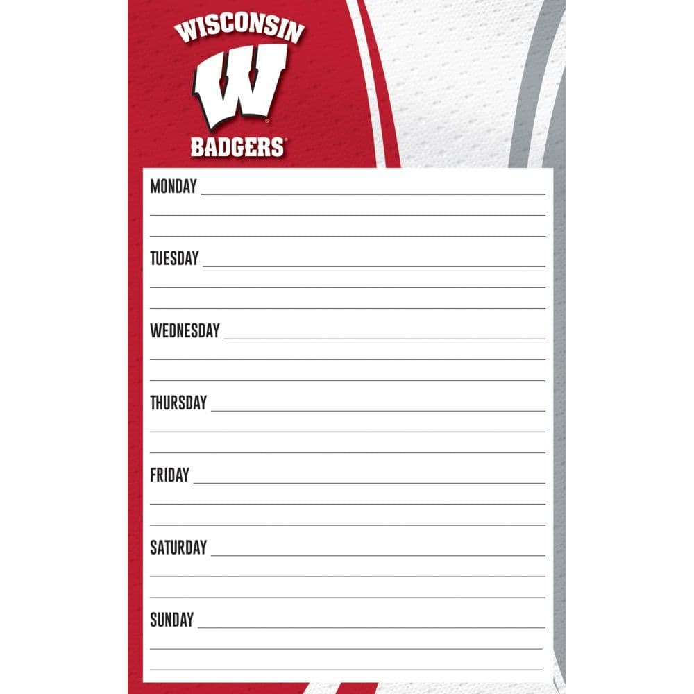 Wisconsin Badgers Weekly Planner