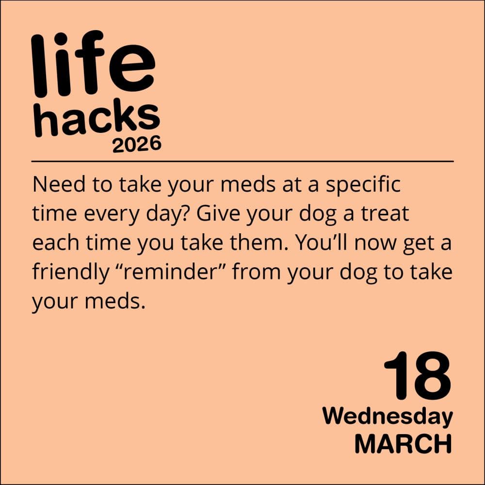 Life Hacks 2026 Desk Calendar Second Alternate Image