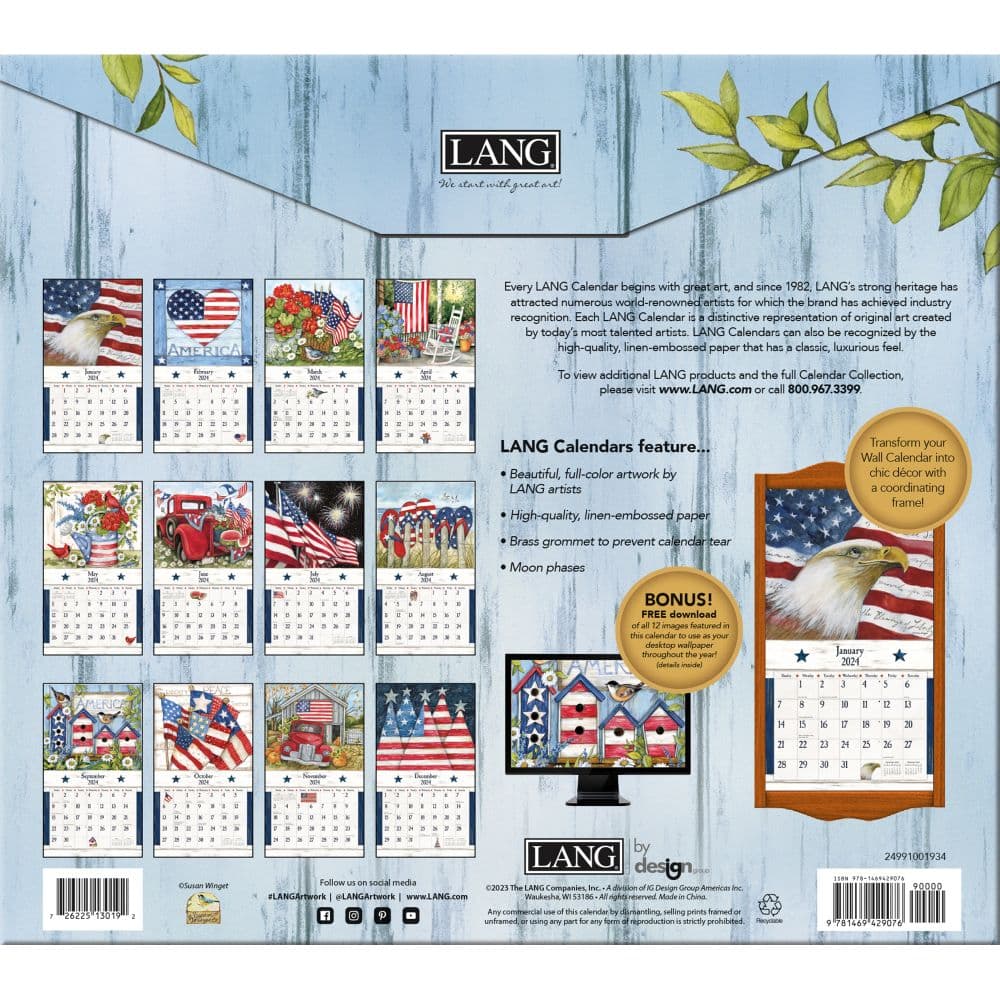 Old Glory 2024 Wall Calendar