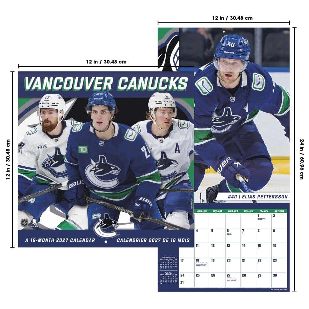 Vancouver Canucks Bilingual French 2027 Wall Calendar Sixth Alternate Image