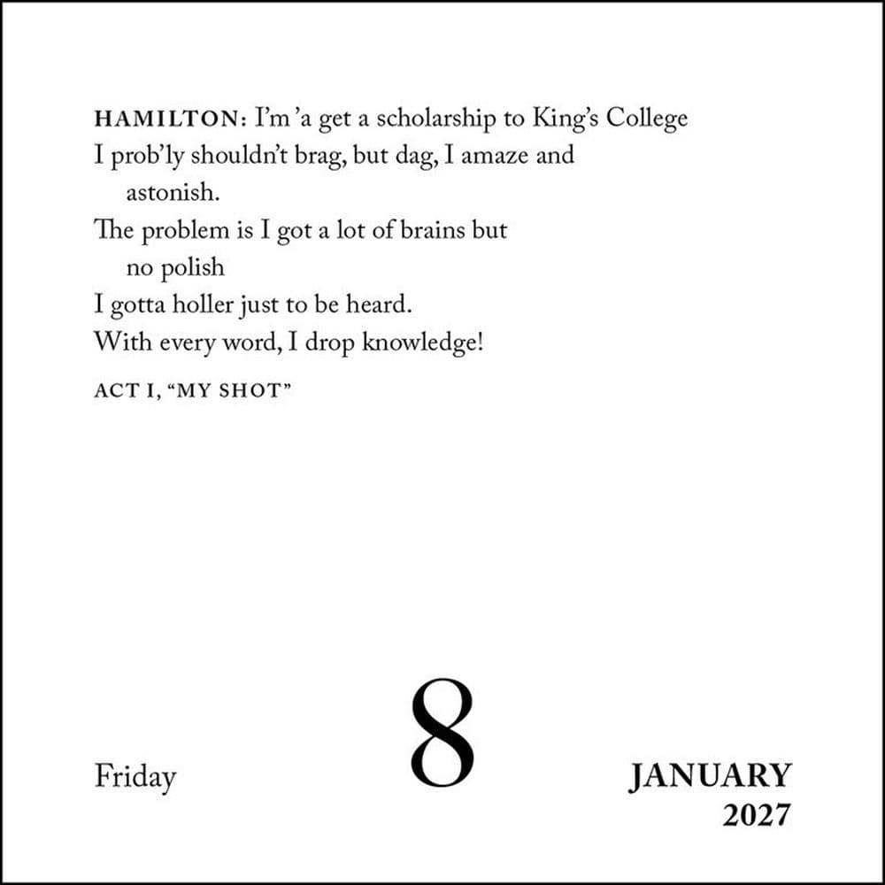 Hamilton 2027 Desk Calendar Second  Alternate Image