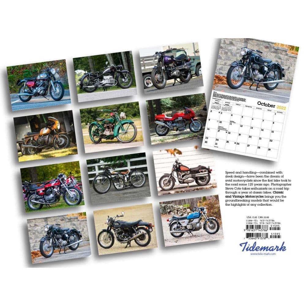 Classic Motorcycles Wall Calendar 2022 DIN A3 Landscape