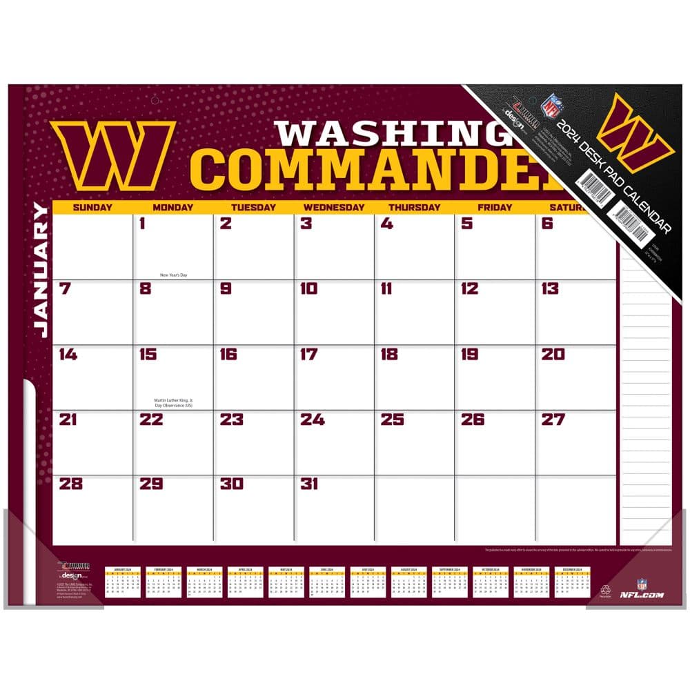 NFL Washington Football Team 2024 Mini Wall Calendar