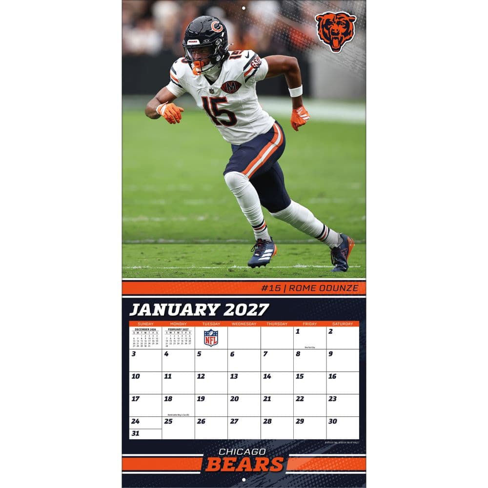NFL Chicago Bears 2027 Wall Calendar Third Alternate Image
