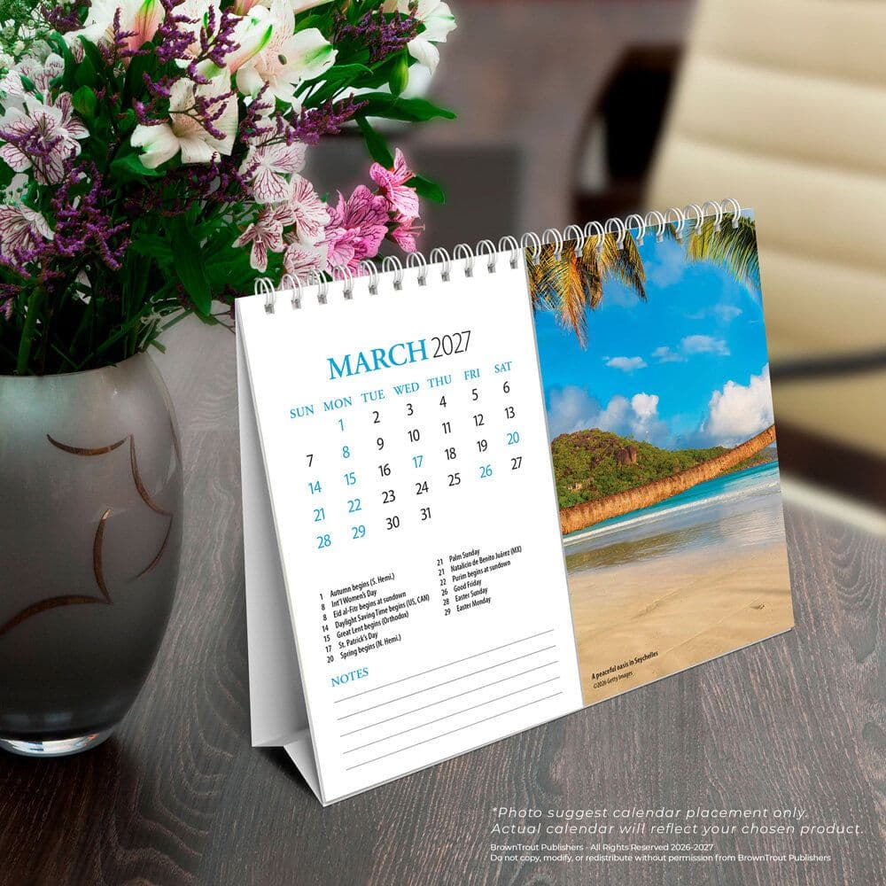 Beaches 2027 Double View Easel Desk Calendar Third Alternate Image