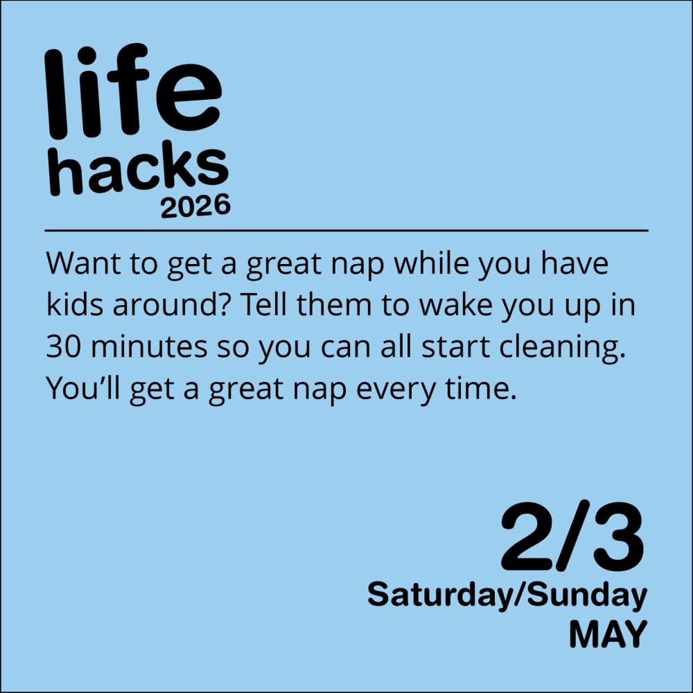 Life Hacks 2026 Desk Calendar Third Alternate Image