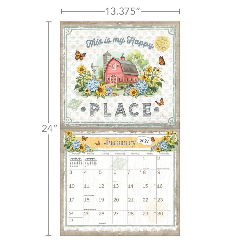 Farmhouse 2027 Wall Calendar by Chad Barrett Third Alternate Image