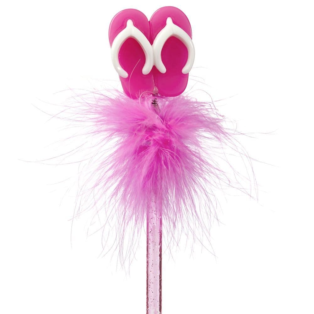 Mallo Pink Feather Pen Flip Flops Alternate Image 1