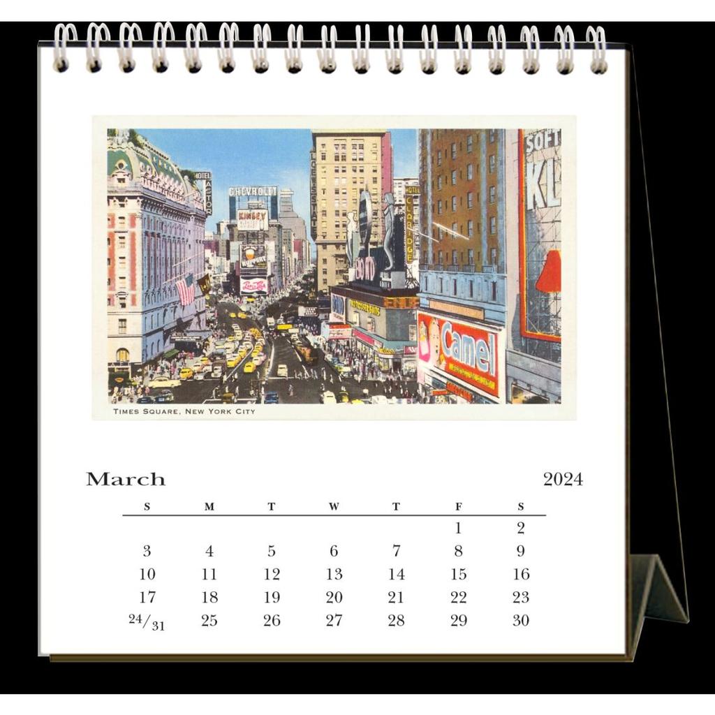 New York City Nostalgic 2024 Easel Desk Calendar Second Alternate Image width=&quot;1000&quot; height=&quot;1000&quot;