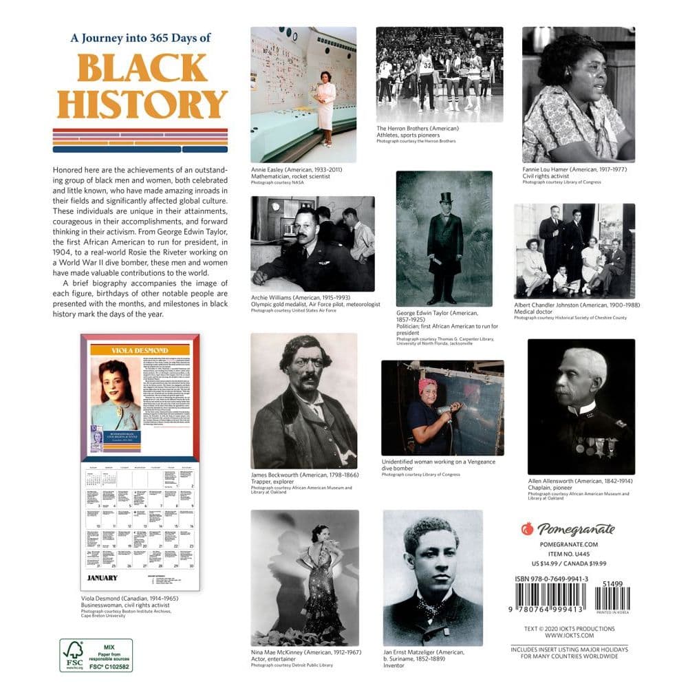 Black History Wall Calendar