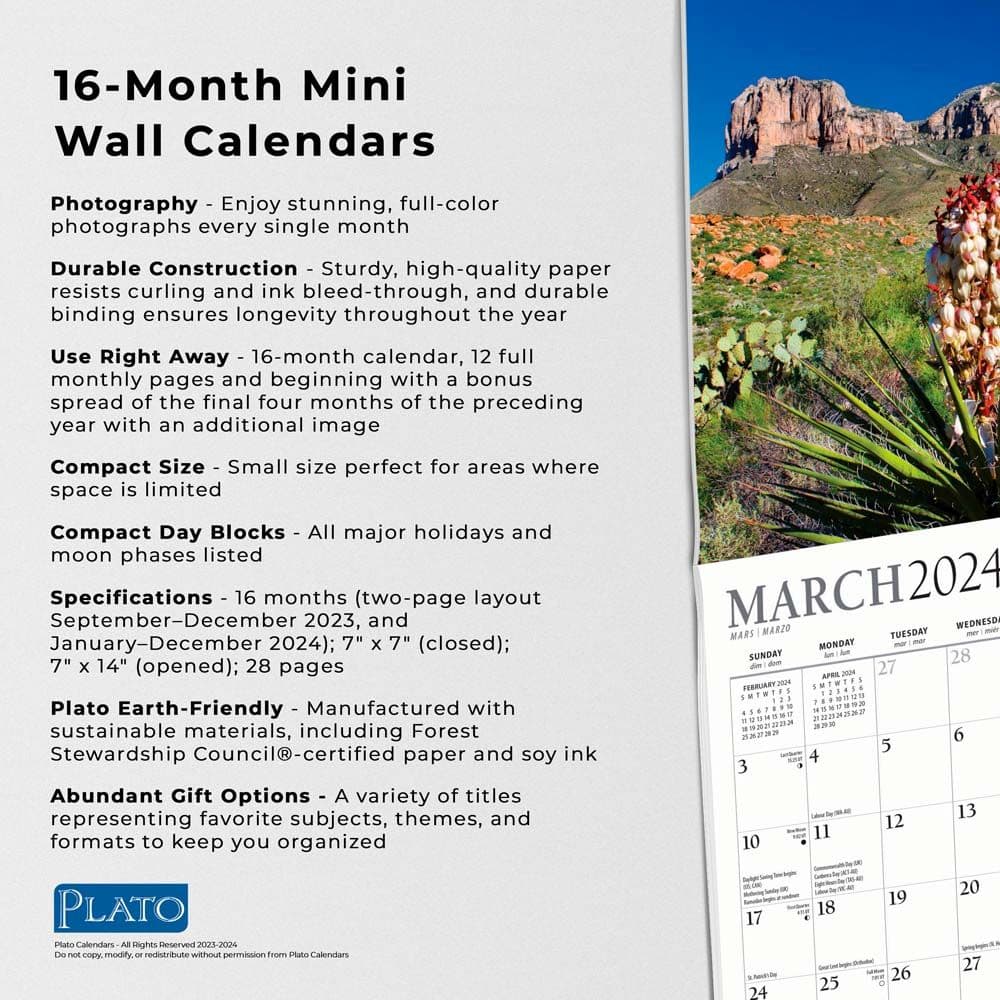 National Parks Foil 2024 Mini Wall Calendar Fourth Alternate Image width=&quot;1000&quot; height=&quot;1000&quot;