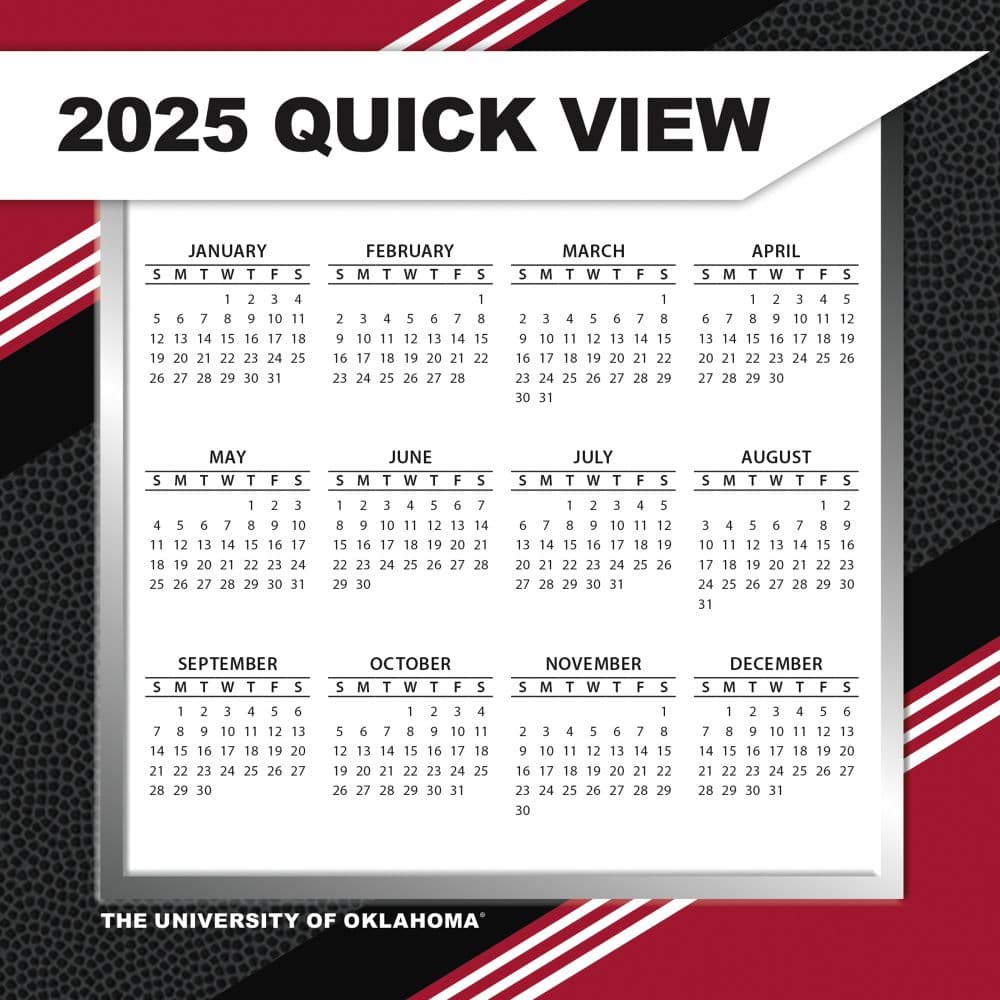 COL Oklahoma Sooners 2025 Desk Calendar Third Alternate Image