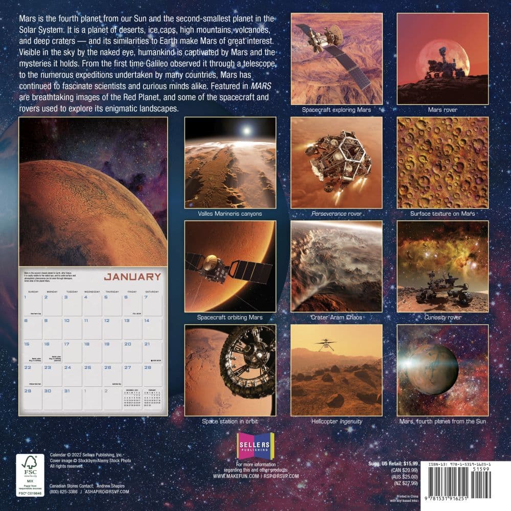 Mars 2023 Wall Calendar - Calendars.com