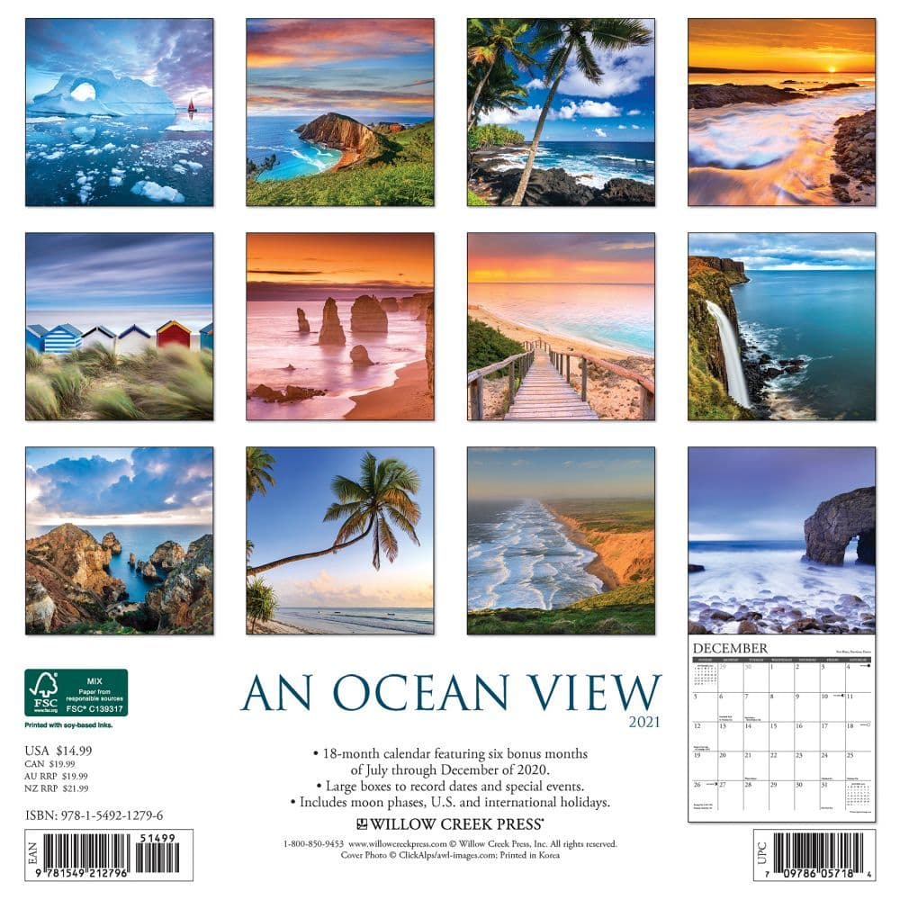 Ocean View Wall Calendar