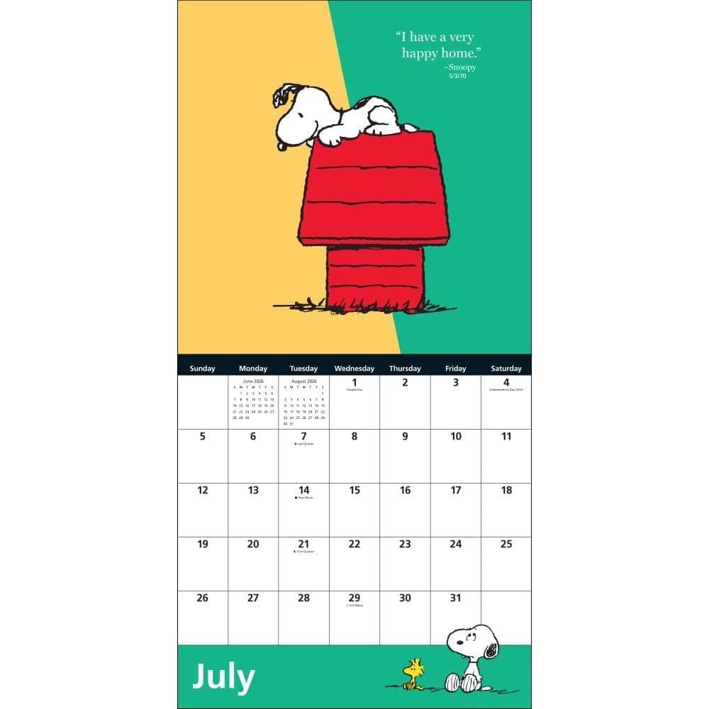Peanuts 2026 Wall Calendar Fourth Alternate Image