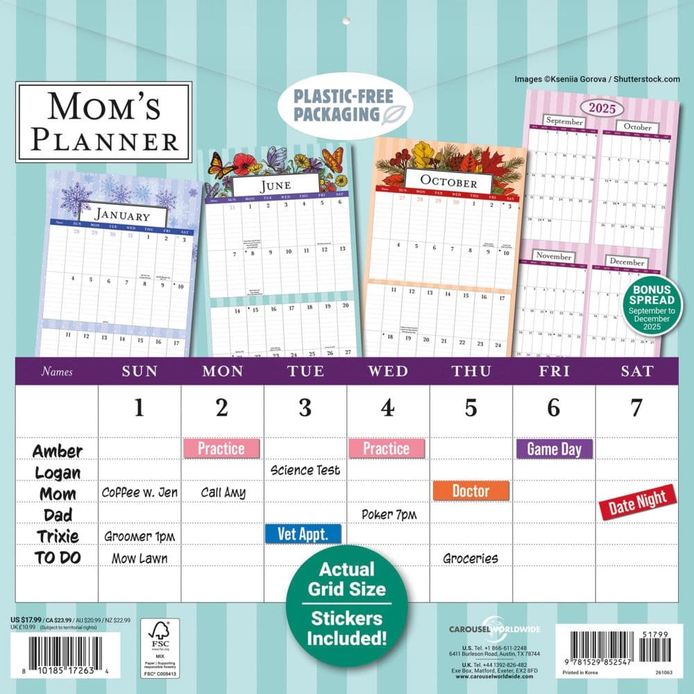 Moms Planner Special Value 2026 Big Grid Wall Calendar First Alternate Image