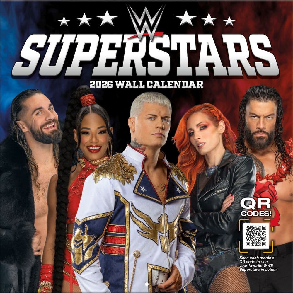 WWE Superstars 2026 Wall Calendar Main Product Image