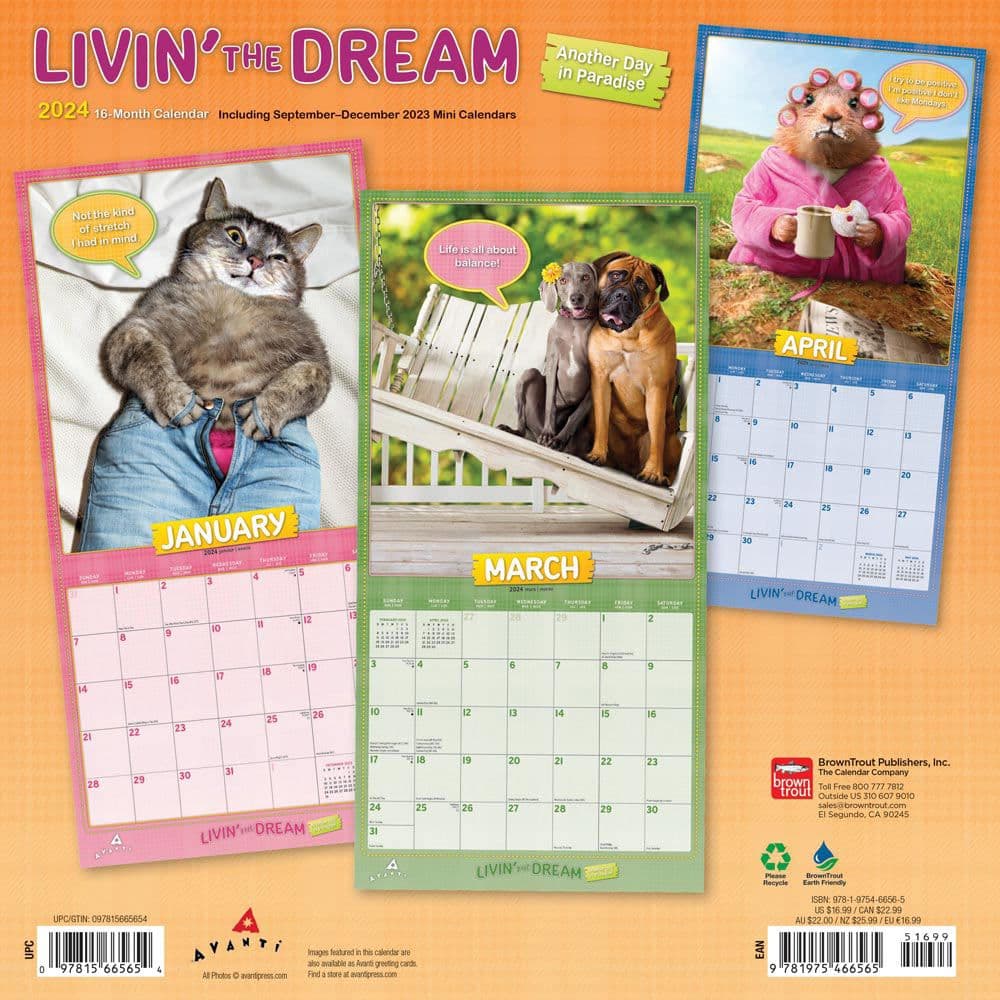 Avanti Living the Dream 2024 Wall Calendar - Calendars.com