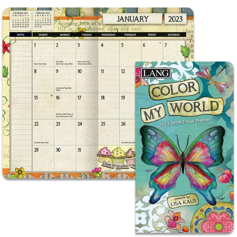 Color My World 2023 Two Year Planner - Calendars.com