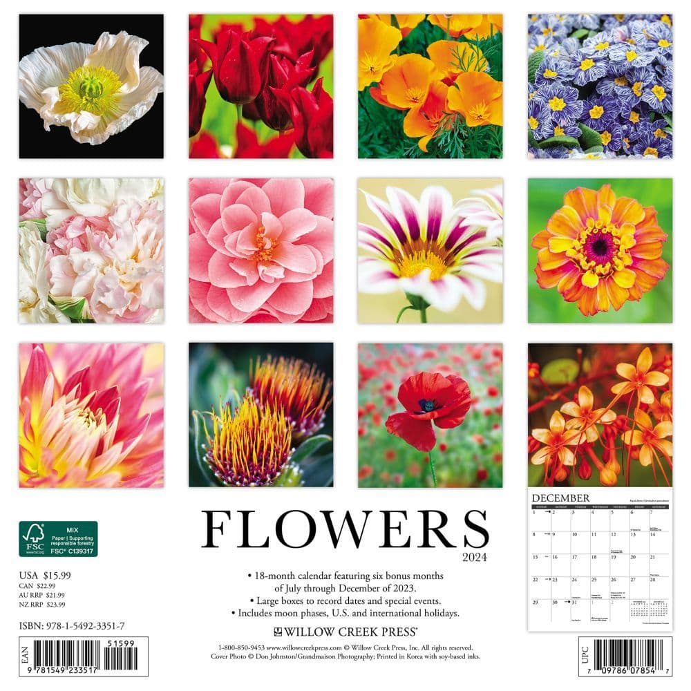 Flowers 2024 Wall Calendar