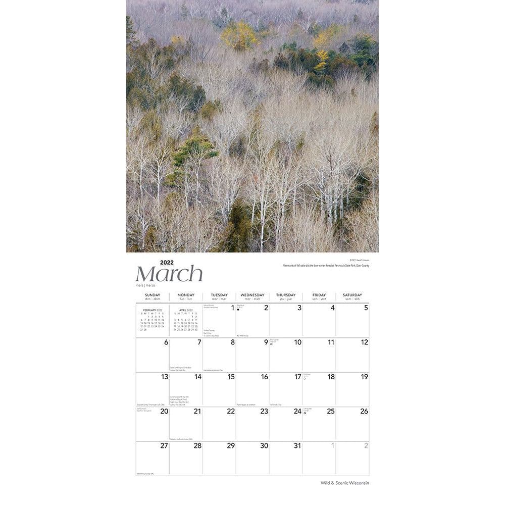 Wisconsin Wild And Scenic 2022 Wall Calendar - Calendars.com