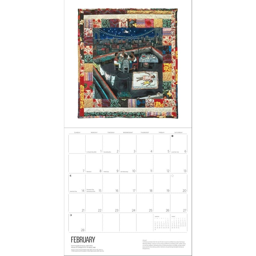 Faith Ringgold 2027 Wall Calendar Third Alternate Image