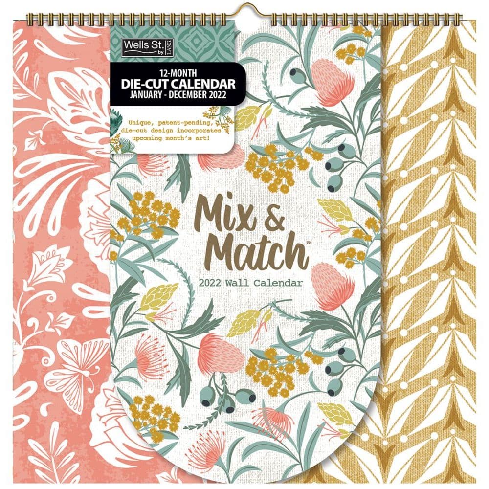 Mix and Match 2022 DieCut Spiral Calendar