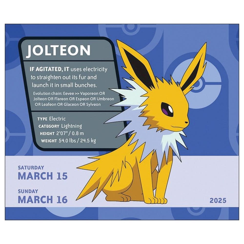 Pokemon 2025 Desk Calendar Sixth Alternate Image