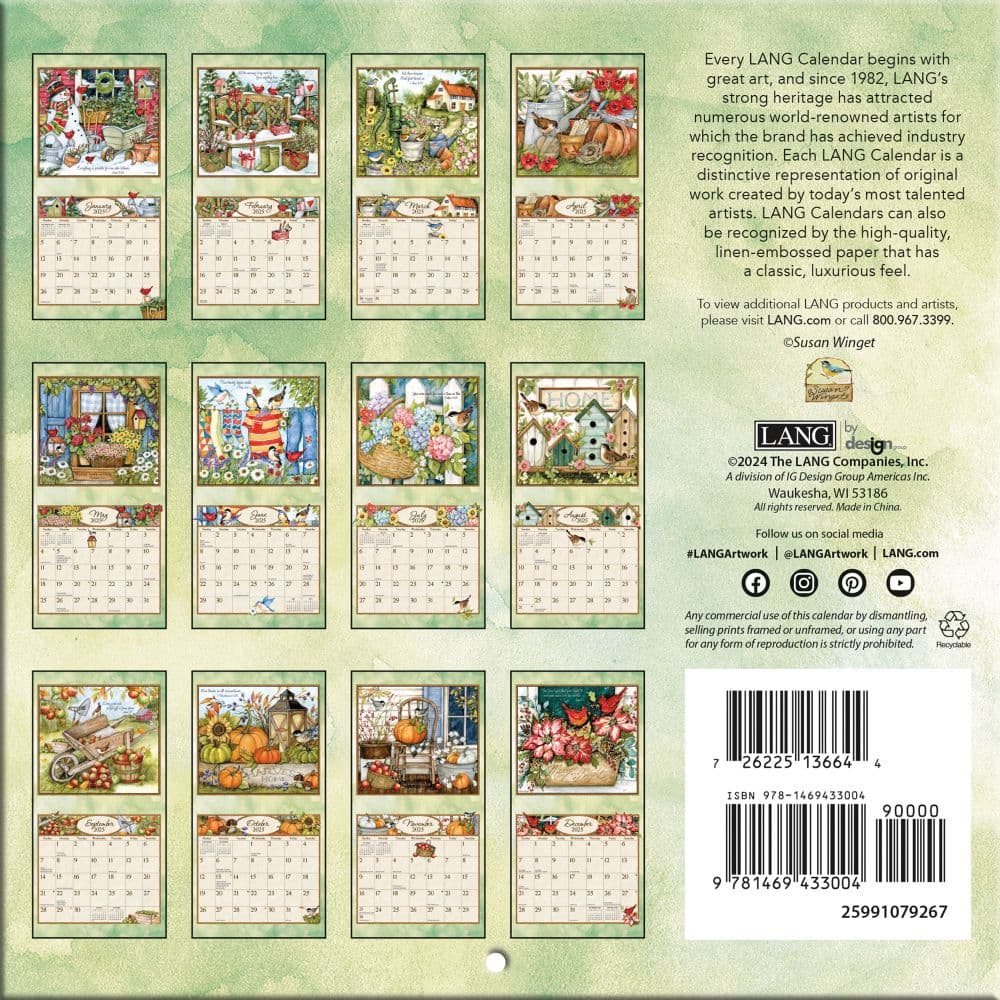 Bountiful Blessings 2025 Wall Calendar