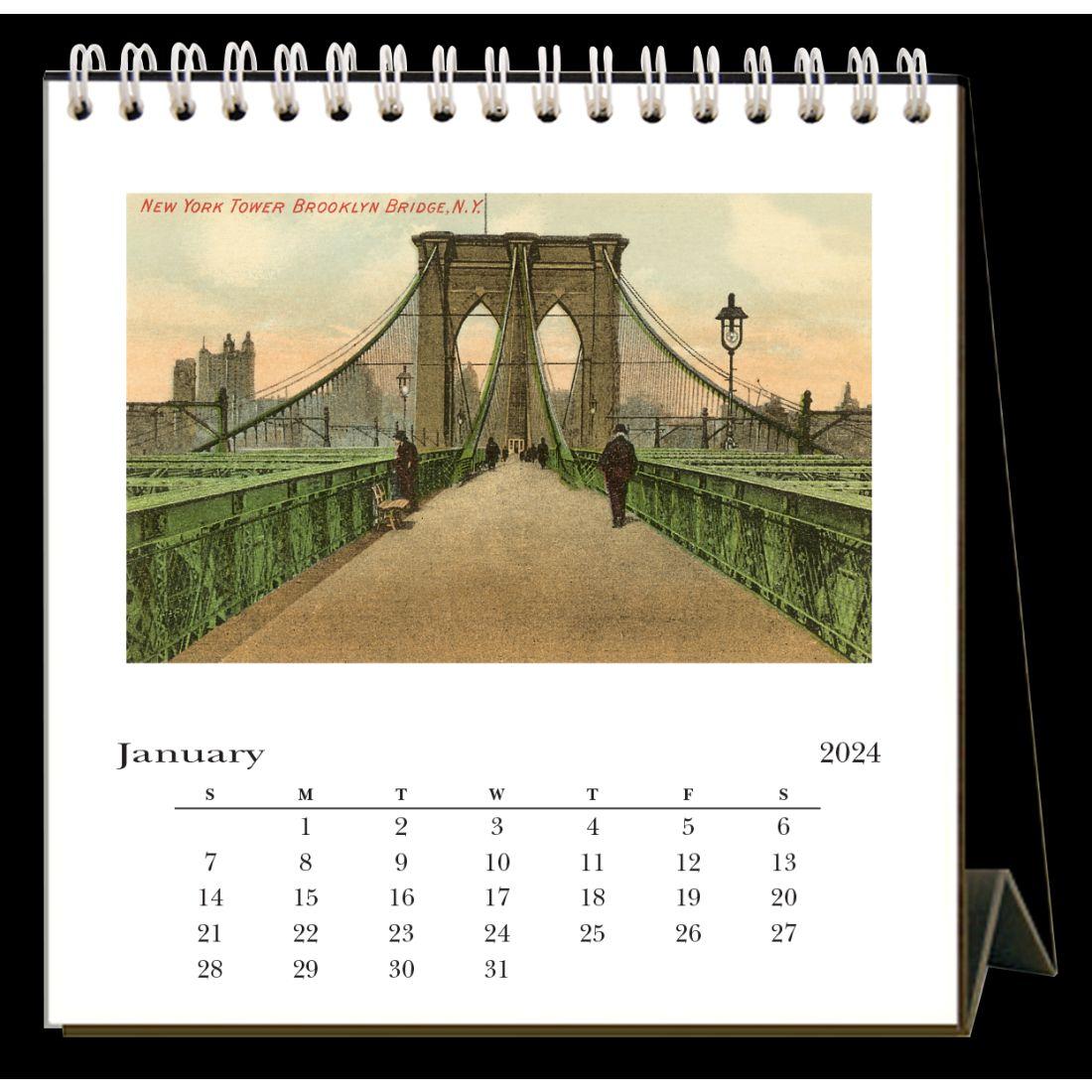 Brooklyn Nostalgic 2024 Easel Desk Calendar