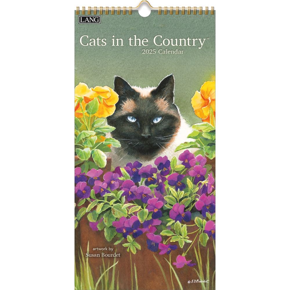 Cats in the Country 2025 Vertical Wall Calendar by Susan Bourdet_Main Image