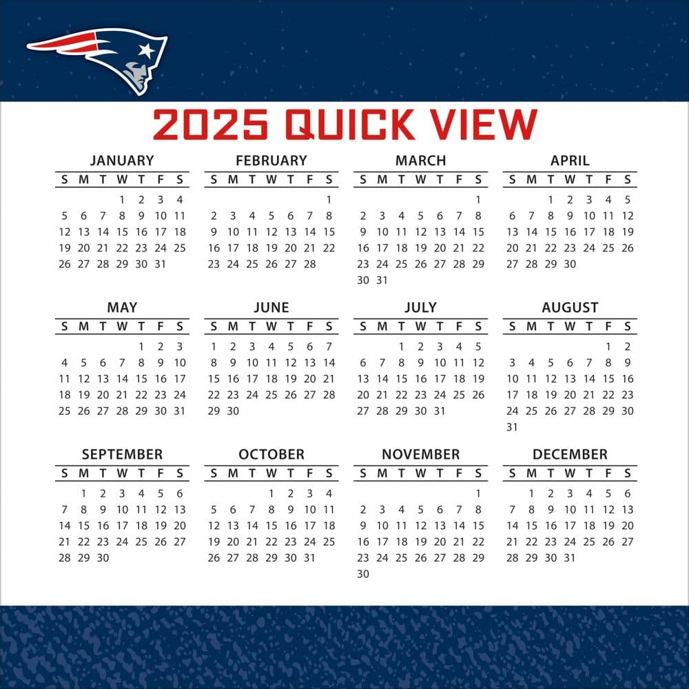 NFL New England Patriots 2025 Desk Calendar Third Alternate Image