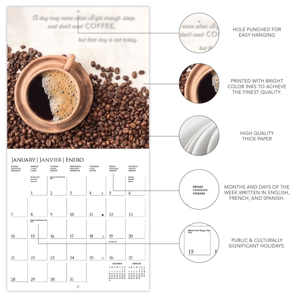 Coffee 2025 Wall Calendar interior