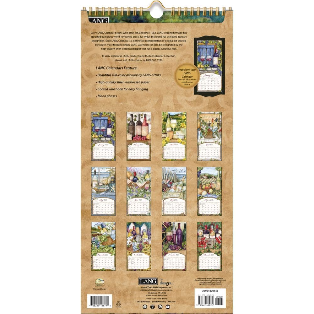 Wine Country 2025 Vertical Wall Calendar by Susan Winget - Calendars.com