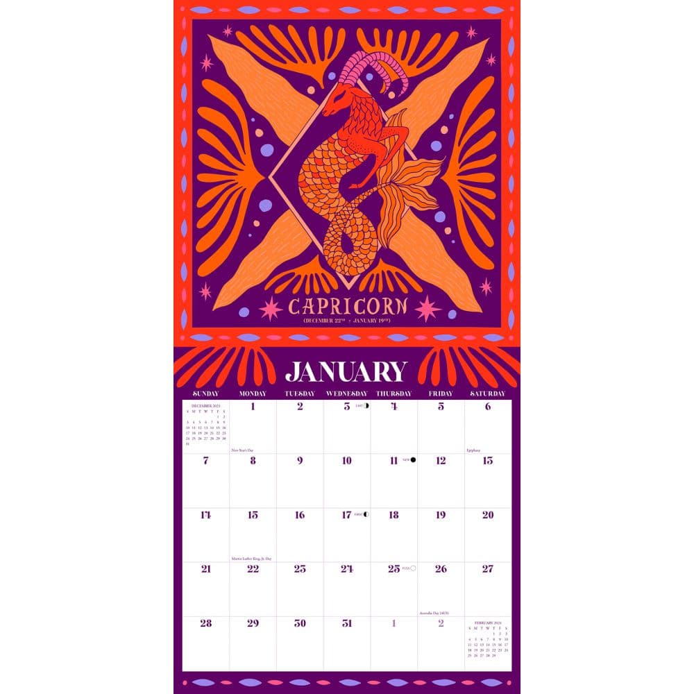 Zodiac Signs 2024 Wall Calendar
