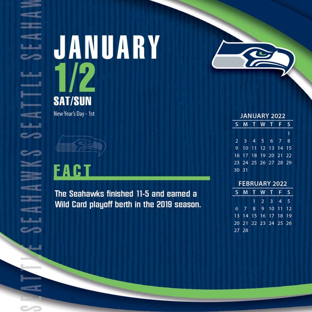 TURNER SPORTS Seattle Seahawks 2022 Box Calendar 22998051454 Desktop