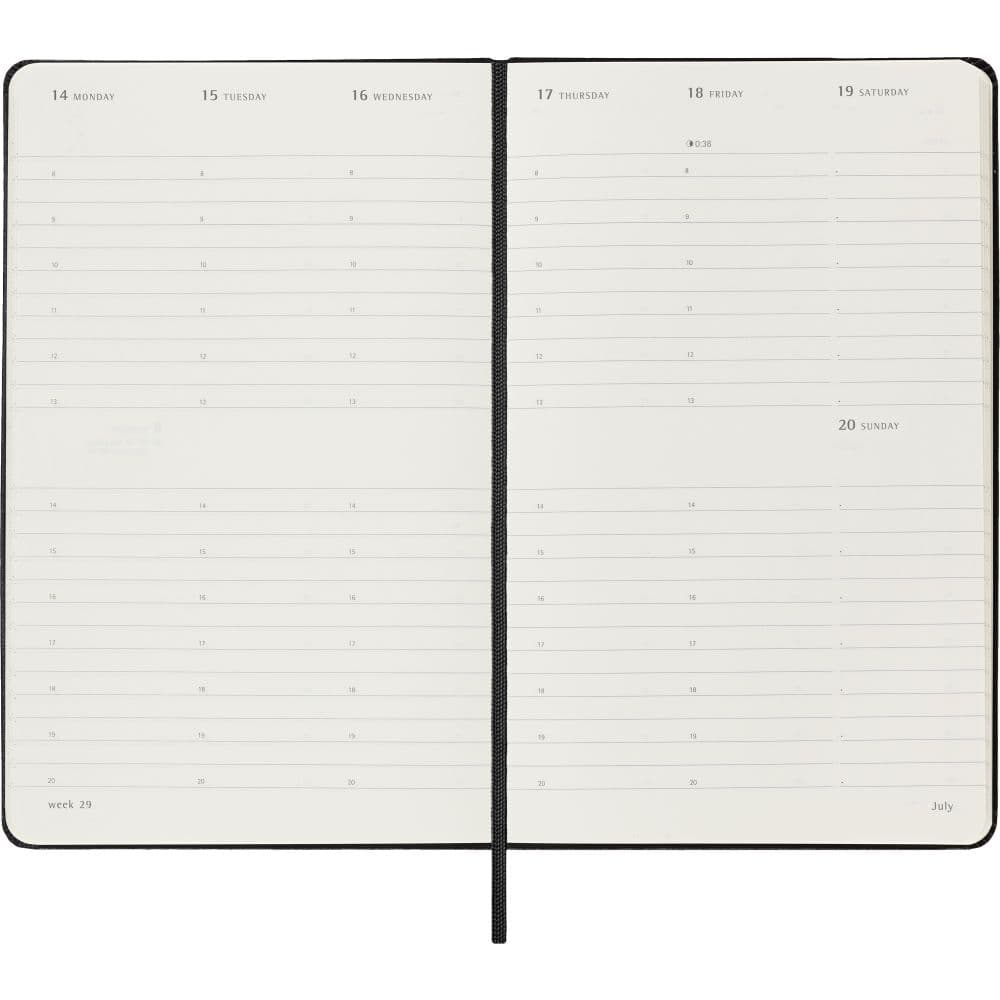 Moleskine Large Vertical Black Hard Cover 2025 Planner Fourth Alternate Image