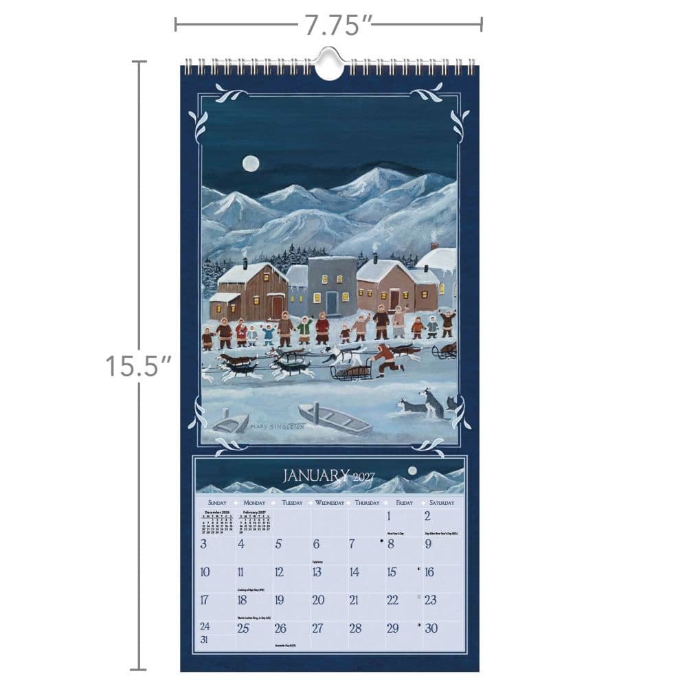 Lang Folk Art 2027 Vertical Wall Calendar by Mary Singleton Fourth Alternate Image