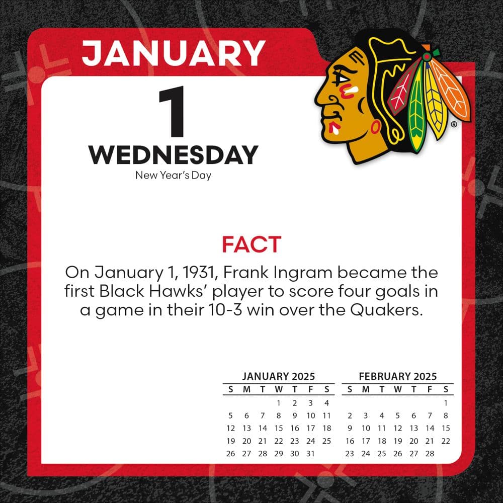 NHL Chicago Blackhawks 2025 Desk Calendar Second Alternate Image width="1000" height="1000"