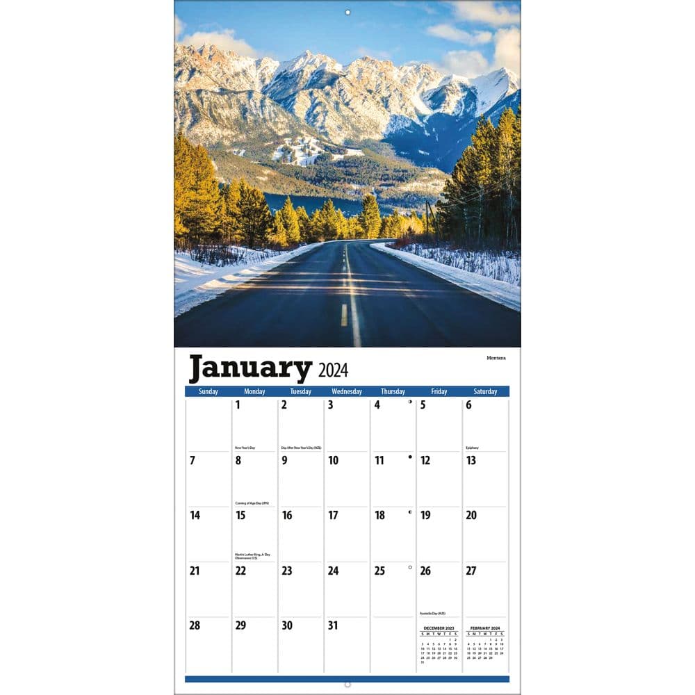Americas Backroads 2024 Mini Wall Calendar