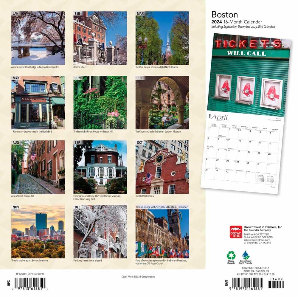 Boston 2024 Wall Calendar