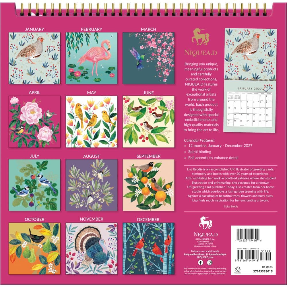 Wonder of Birds 2027 Spiral Wall Calendar First Alternate Image