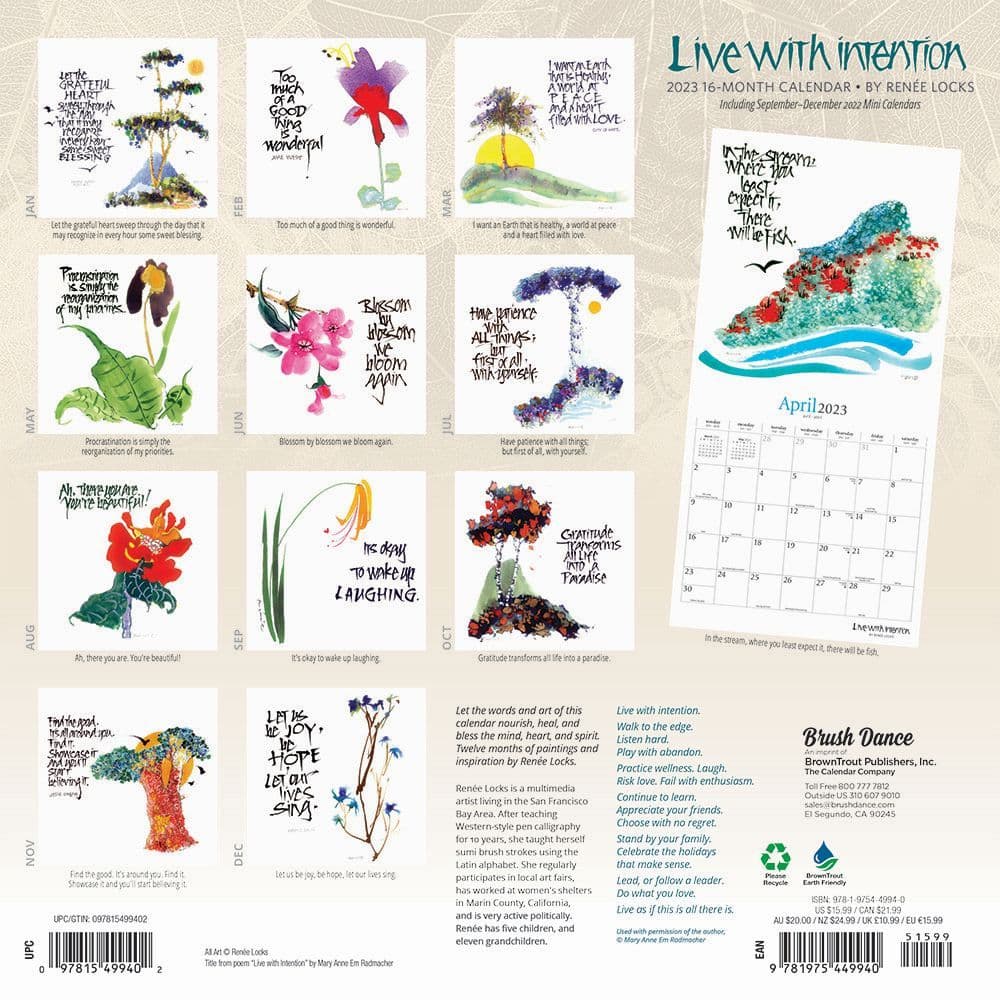 Live with Intention 2023 Wall Calendar - Calendars.com