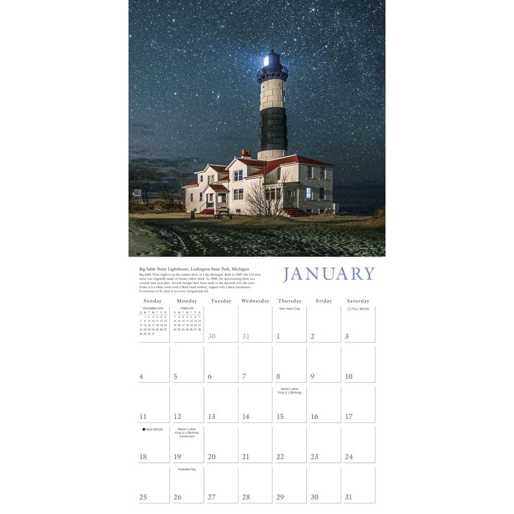 Great American Lighthouses 2026 Wall Calendar Second Alternate Image