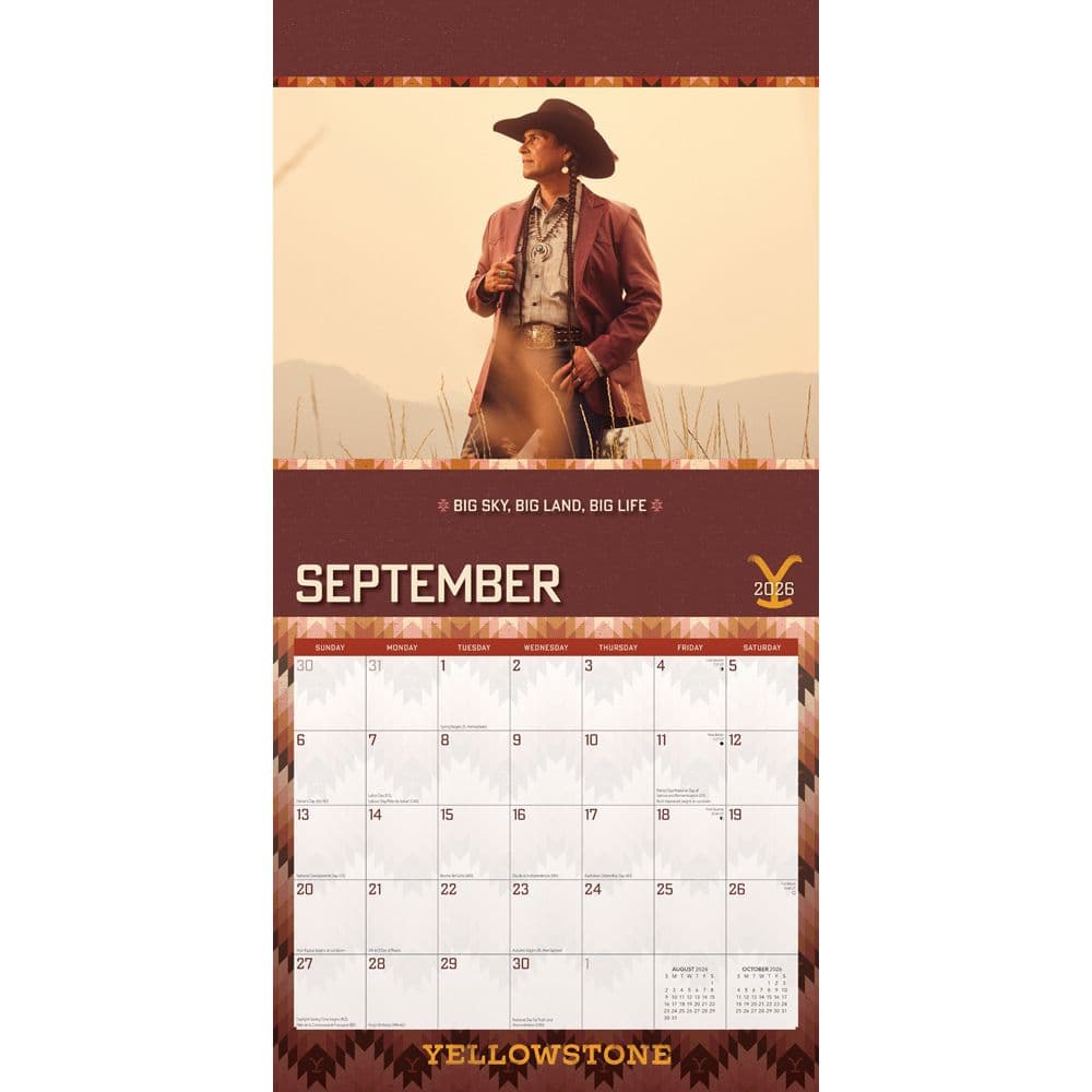 Yellowstone TV 2026 Wall Calendar