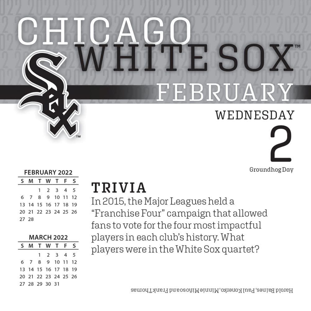 White Sox 2022 Schedule Mlb Chicago White Sox 2022 Desk Calendar - Calendars.com