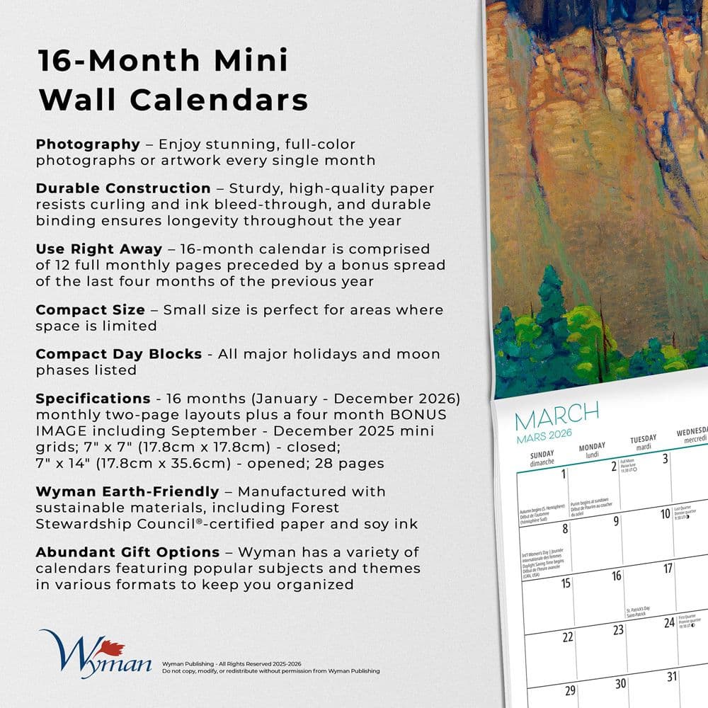 Group of Seven AGO 2026 Mini Wall Calendar Fifth Alternate Image