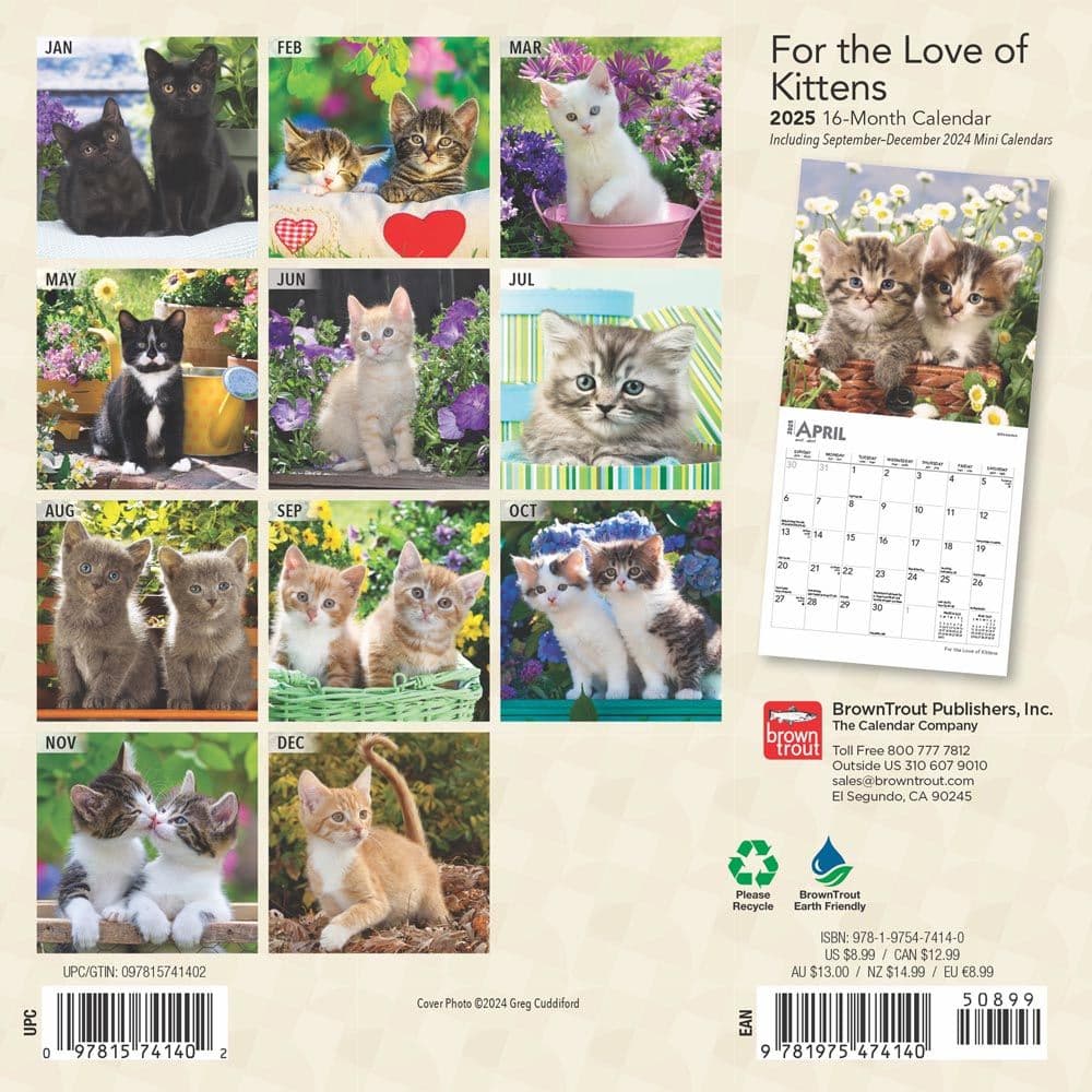 Kittens Love of 2025 Mini Wall Calendar First Alternate Image width=&quot;1000&quot; height=&quot;1000&quot;