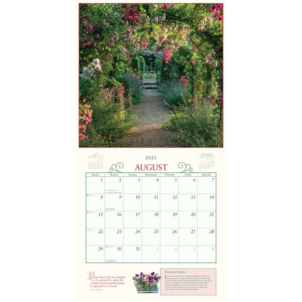 secret garden monthly planner